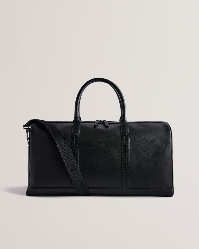 Sac en Cuir Ted Baker Textured Saffiano Holdall Noir Homme | NWF-42312470